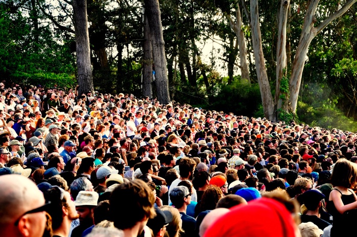 people watching a concert